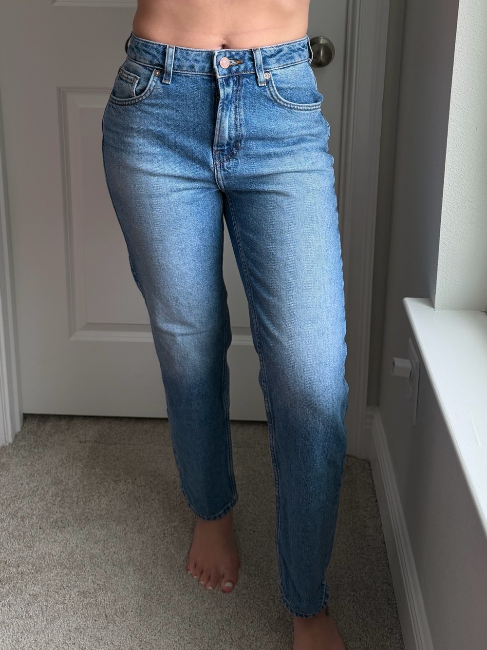 FREE PEOPLE The Pacifica High Rise Slim Straight Leg Jeans